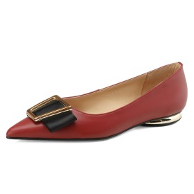 Balerines Chaussure Pour Femme Confortable Plate Moderne Rouge