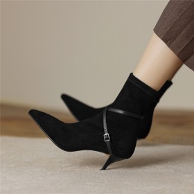 À Talon Moderne Chaussette Noire Bottines Talons Aiguilles Habillé