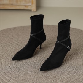 À Talon Moderne Chaussette Noire Bottines Talons Aiguilles Habillé