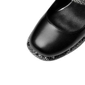 Business Casual Tacco Alto Tacchi Largo Lacci Caviglia Décolleté Plateau Scarpe Pitonati Eleganti Punta Tonda Pelle Classiche Con Strass