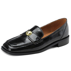 Chaussure Vernis Loafers Chaussures Ceremonie Plate
