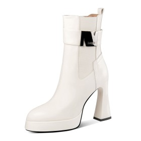 Klassiek Enkellaarsjes 2022 10 cm Highheel Elegante Comfort Gevoerde Blok Hak