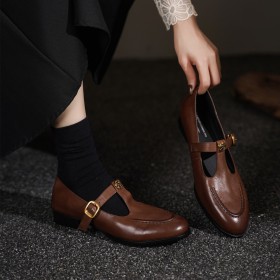 Con Hebilla Planas Comodos Clasico Zapato Mujer Cuero Retro Mary Jane 2026