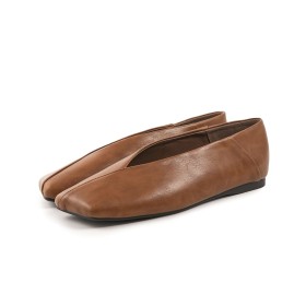 Bout Carré Loafers Cuir Chaussure Originale Plate Confort