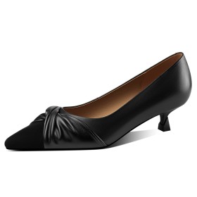 Elegant Stiletto Heels Comfort Business Casual Kitten Heel 4 cm Low Heel Leather Pumps Formal Dress Shoes Suede Office Shoes