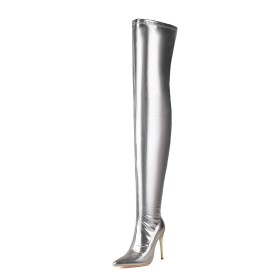 HSyc JRX lange overknee laarzen met stiletto hoge hakken, 12 cm hak