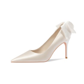 2022 Dressy Shoes Stiletto 3 inch High Heeled Satin Elegant Bridals Wedding Shoes Pumps