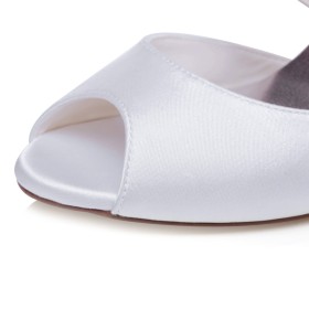 Sandalo Con Fiocco Bianco Raso Tacchi A Spillo 10 cm Tacco Alto Scarpe Da Sera
