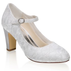 Décolleté Scarpe Sposa A Fiori Scarpe Cerimonia Eleganti Tacchi Medio 7 cm Tacco A Spillo