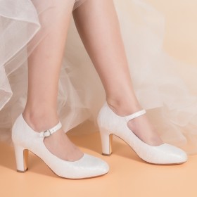 Schuhe Damen Geblümte Elegante Pumps Spitze Stiletto 7 cm Mittlerer Absatz Brautschuhe