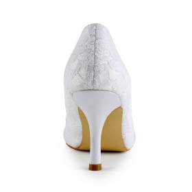 Mesh 8 cm High Heels Schlupfschuhe Stilettos Pumps Elegante Geblümte Hochzeitsschuhe Ivory Satin Sandalen Damen