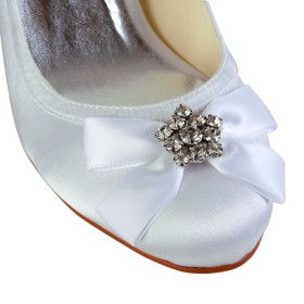 Weiß Cut Out Pumps Brautschuhe Satin 8 cm High Heels Damenschuhe Festliche Schuhe Stilettos