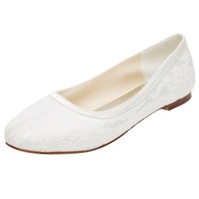 Flach Ivory Geblümte Abendschuhe Schuhe Damen Elegante