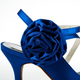 D Ete À Boucle Chaussure De Soirée Bleu Roi À Talon Talon Aiguille Laniere Peep Toes Elegante Sandales Chaussures Mariée Fleurs D orsay Bout Rond