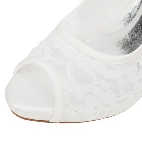 Scarpe Cerimonia Spuntate Raso Tacchi Alto 10 cm Con Cinturino Alla Caviglia Scarpe Da Sposa Eleganti Punta Tonda Sandali Tacchi Spillo Avorio Décolleté