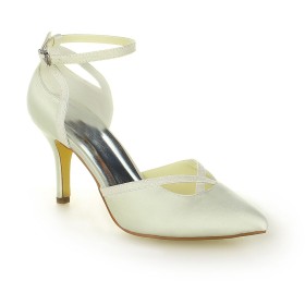 Formal Dress Shoes 8 cm High Heel Stiletto Ankle Strap Elegant Pumps Pointed Toe Bridal Shoes