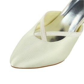 Schuhe Damen Abendschuhe Spitz Pumps Buckle Mit 8 cm High Heel Stiletto Brautschuhe Ivory Elegante