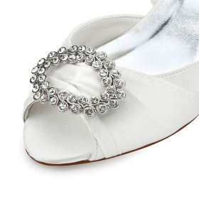 Ivory Keilabsatz Elegante Brautschuhe D orsay Abendschuhe Mit 7 cm Mittlerer Absatz Sandaletten Damen Peeptoe Metallschmuck Aus Spitze