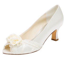 With Rhinestones Stiletto Flower 6 cm Heel Pumps Party Shoes Bridal Shoes Sandals Peep Toe