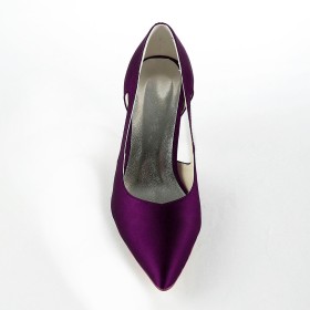 Aubergine Pumps Schoen Naaldhakken 8 cm Hoge Hakken Mooie Cut Out