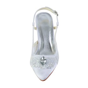 Talons Hauts 2021 Élégant Chaussures Mariée Talon Aiguille Avec Cristal Ajourée Chaussure De Soirée Sandales Filet