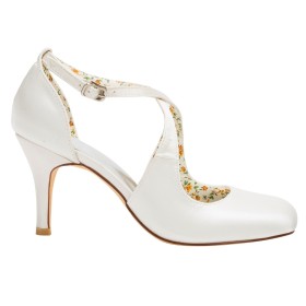 Formal Dress Shoes Flower D orsay Stilettos Square Toe 8 cm High Heels Bridals Wedding Shoes