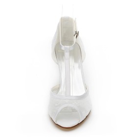 D orsay Elegante Witte Wedges Bloemen 7 cm Middelhoge Hakken Sandalen Dames Peeptoes