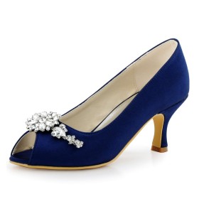 Wedding Shoes Beautiful Womens Sandals Peep Toe 7 cm Heel Metal Jewelry Formal Dress Shoes Pumps