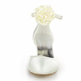 Mit Geblümte Schuhe Damen Pumps 6 cm Mittlerer Absatz Ivory Hochzeitsschuhe