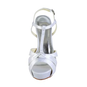 Scarpe Matrimonio Platform Spuntate Scarpe Cerimonia Sandalo Di Raso 10 cm Tacco Alto Eleganti Tacchi A Spillo