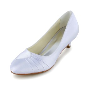 Élégant Petit Talon Escarpins Blanche Chaussures Mariée Chaussure