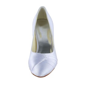 パンプス アーモンド トゥ 結婚式 靴 白い フォーマル シューズ ローヒール 4cm S3420190697