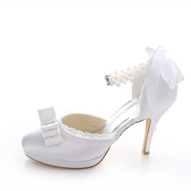 サンダル アンクル ストラップ エレガント 白い サテン 可愛い ハイヒール 10センチ 結婚式 靴 S4820280630