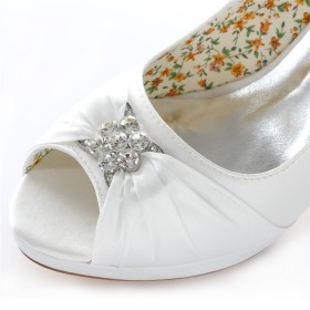 結婚式 靴 ライン ストーン 厚底 ハイヒール 靴 エレガント パンプス サテン S4120280634