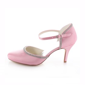 Mit Strasssteine Tanzschuhe Abendschuhe Sandalen Schöne Mit 8 cm Hohe Absatz Stilettos Pink