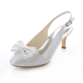 Dress Shoes Slingbacks Mid High Heeled 2020 Slip On Elegant Bridal Shoes Pumps