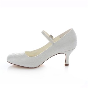 Élégant Talon Aiguille Bride Cheville Chaussures Mariée Chaussures Pour Femmes Dentelle Escarpins A Talon 6 cm Confort