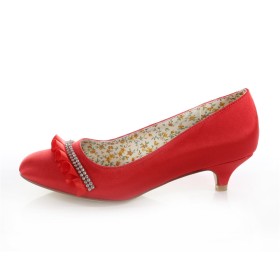 Belle Escarpin Rouge Petit Talon 4 cm Chaussures Pour Femmes