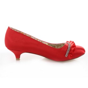 Belle Escarpin Rouge Petit Talon 4 cm Chaussures Pour Femmes