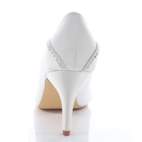 Formele Mooie Peep Toe Trouwschoenen Creme Naaldhak Pumps 8 cm Hoge Hakken Schoenen Dames