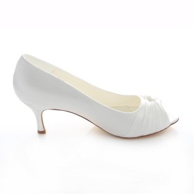 Scarpe Sposa Spuntate Raso Comode Tacchi Medio 6 cm Eleganti Décolleté Scarpe Cerimonia Tacchi A Spillo Scarpe