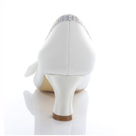 Blanche Escarpins 2020 Chaussure De Mariée Talon 5 cm Strass Ceremonie Chaussures Femme Elegante