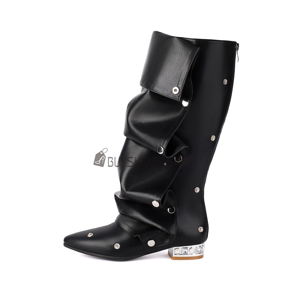 ダイアナDIANA黒ブラック本革スムースレザーお洒落2wayニーハイロング