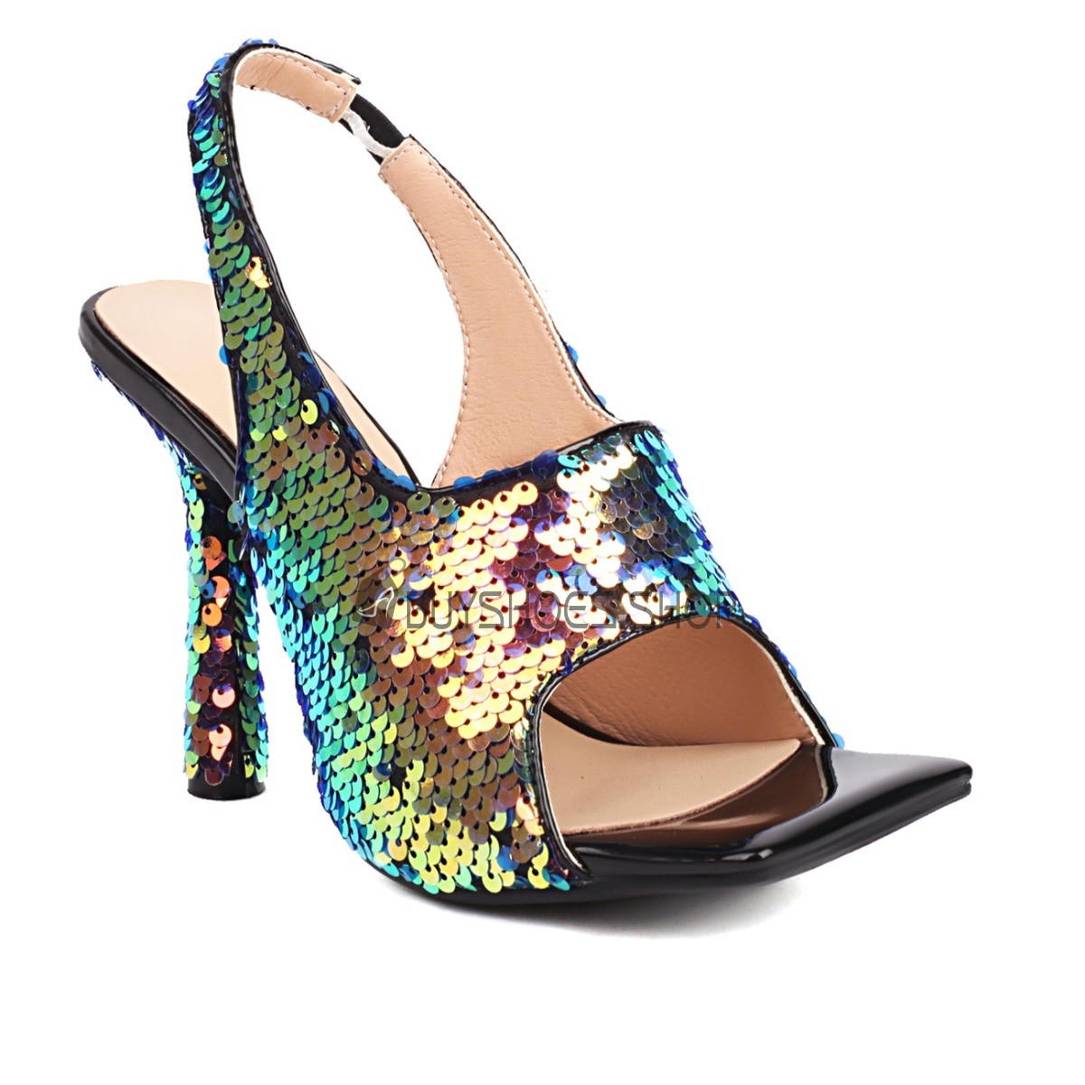 glitter dress sandals SPARKLAR-BLACK
