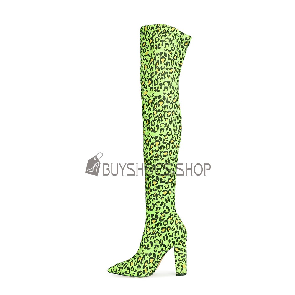 Lime green over on sale the knee boots