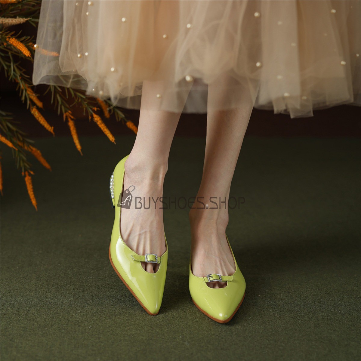 Cuir Talons Carrés Confort Vernis Chaussures Élégantes Petit Talon