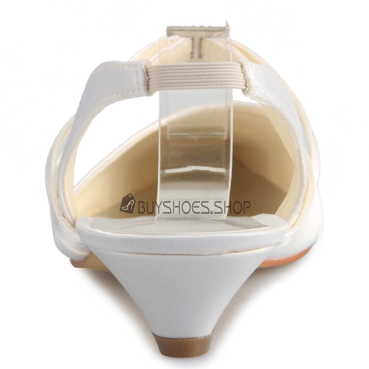 Low Heel One Inch Heels Closed Toe Cheap Bridals Wedding Shoes