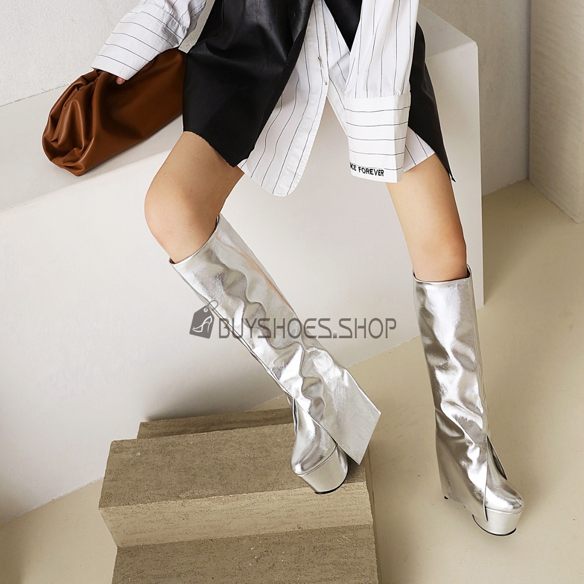 Online Shopping Round Toe Modern Knee High Boot Closed Toe