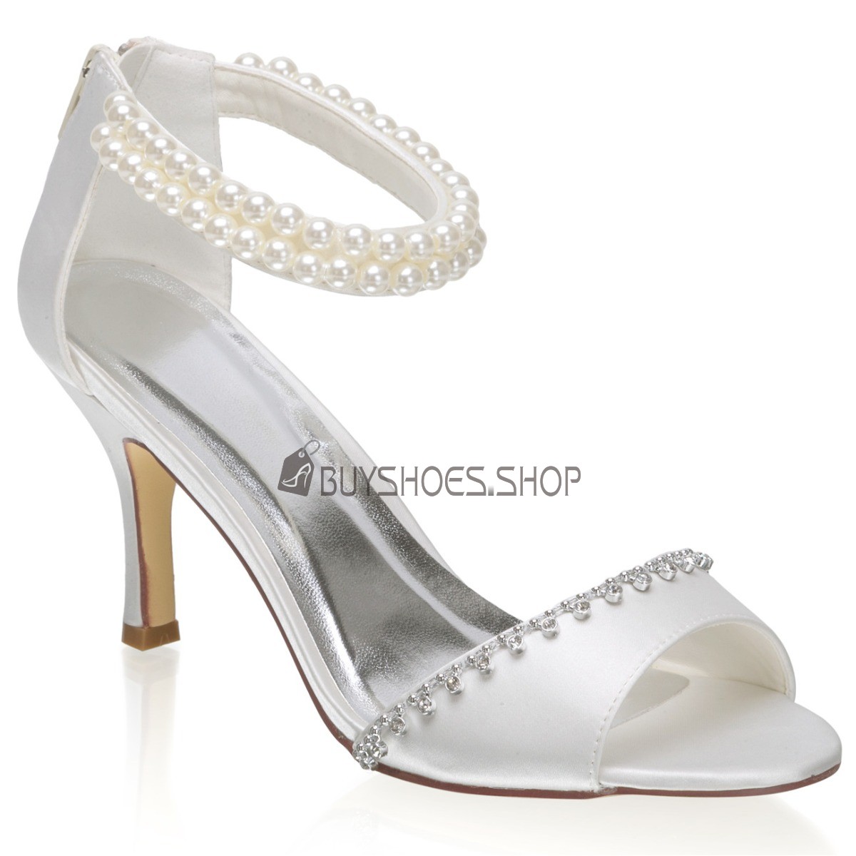 White 3 clearance inch heel sandals