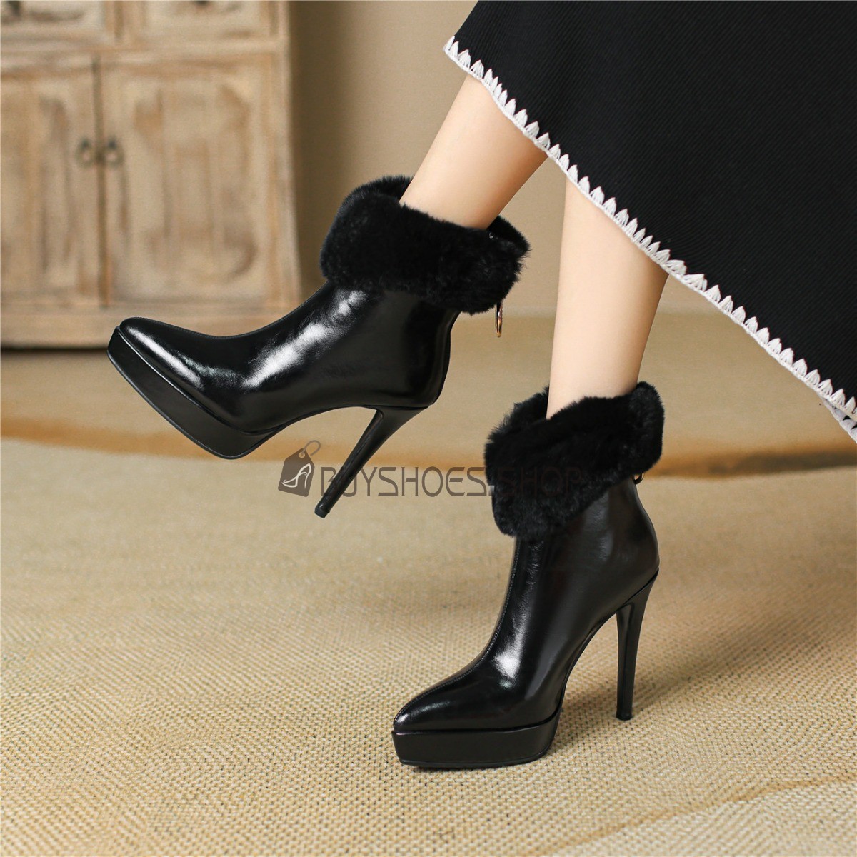 SHABBIES Hoge laarzen Dames Duck Tala Maat: 40 Materiaal: Leer Kleur: Bruin